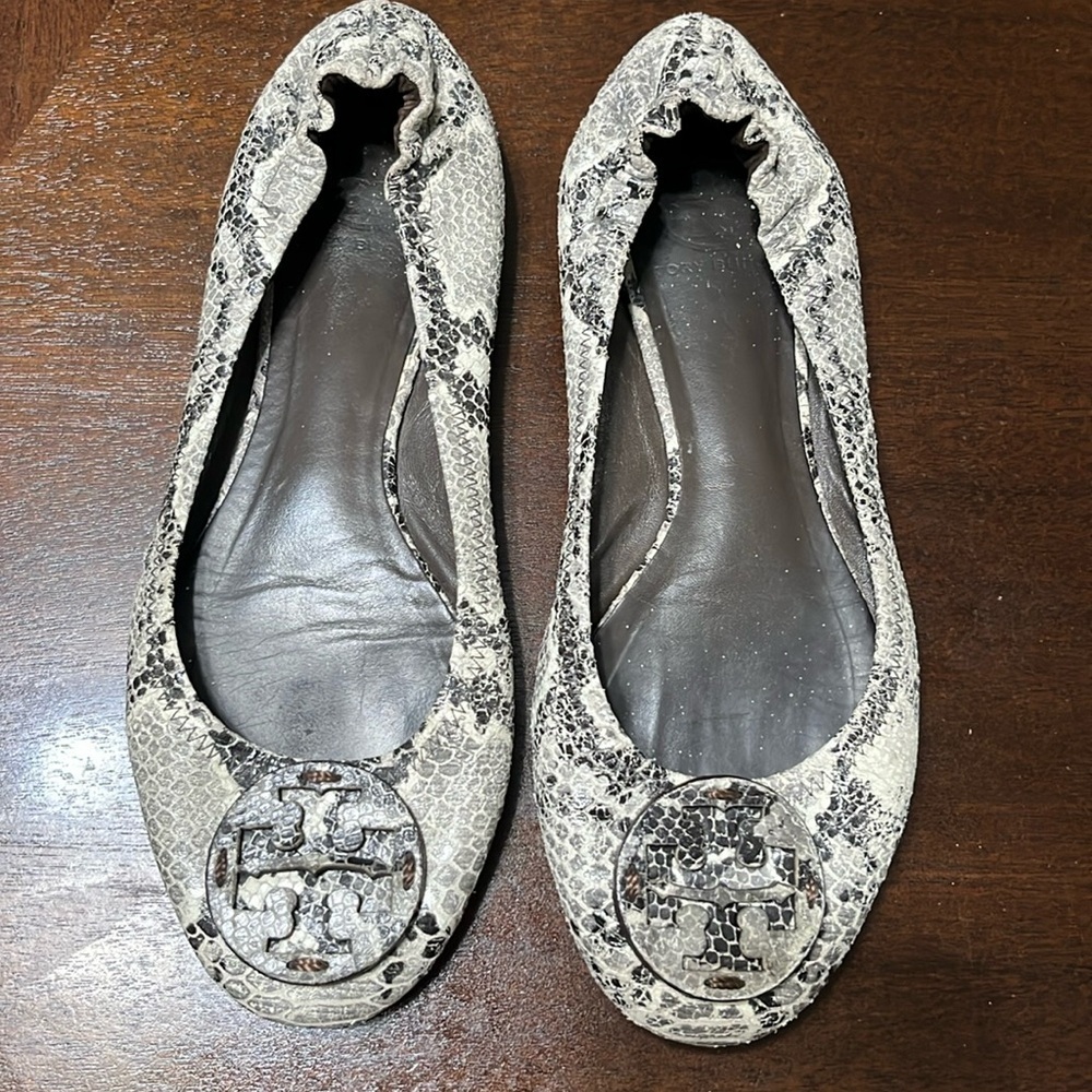 Tory Burch Snake Skin Leather Ballet Flat Size 8M